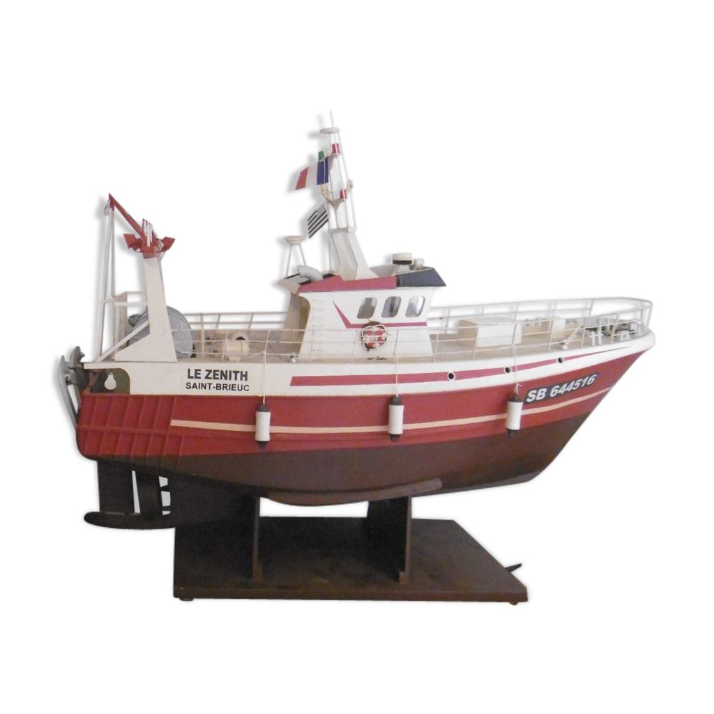 MAQUETTE BATEAU DE PÊCHE CHALUTIER 59cm