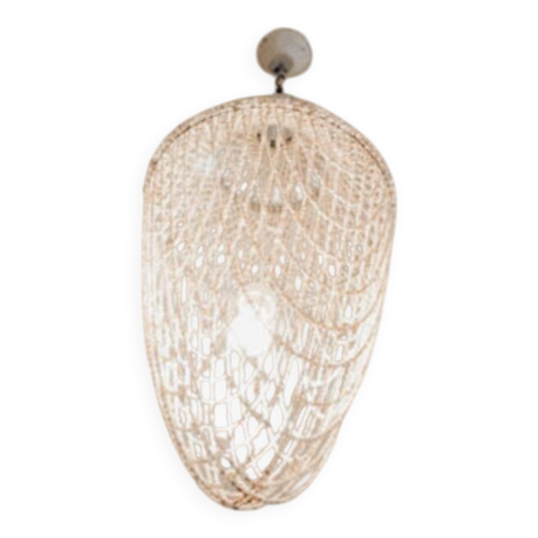 Lustre suspension coquillages chandelier bohème vintage