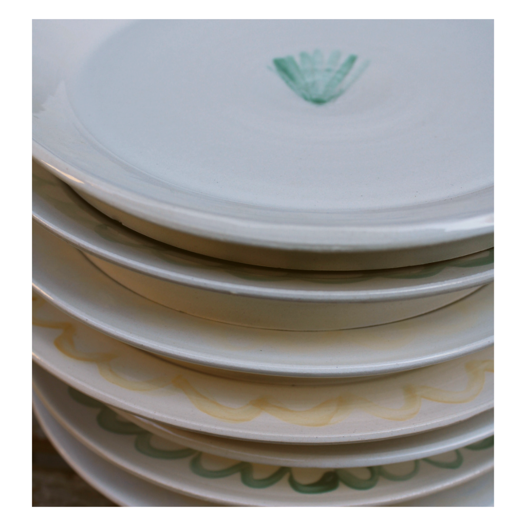Green artisanal shellfish plate