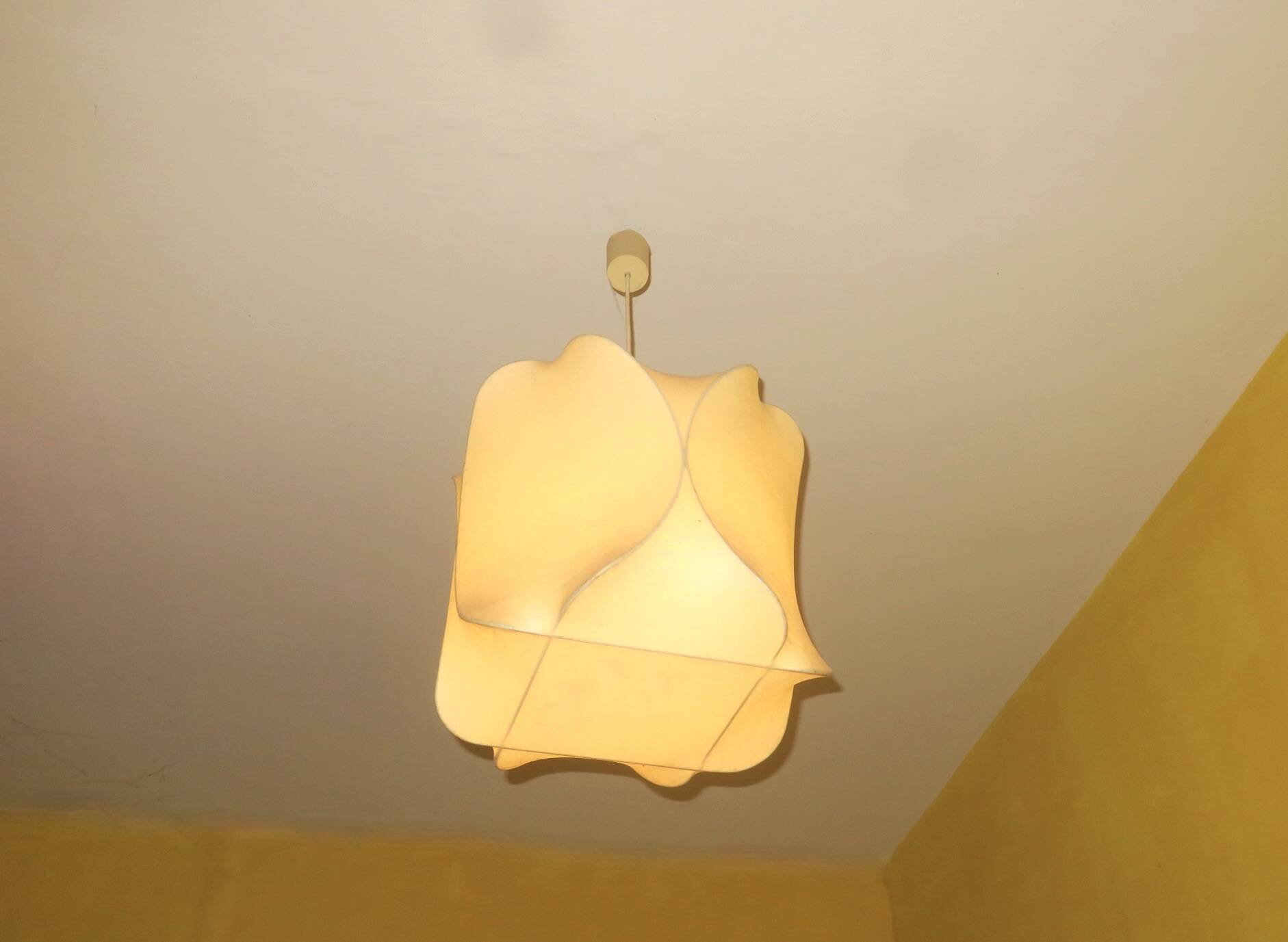 Cocoon pendant light Achille Castiglione attr., Italy 1960s