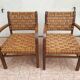Paire de fauteuils bridge bois et corde