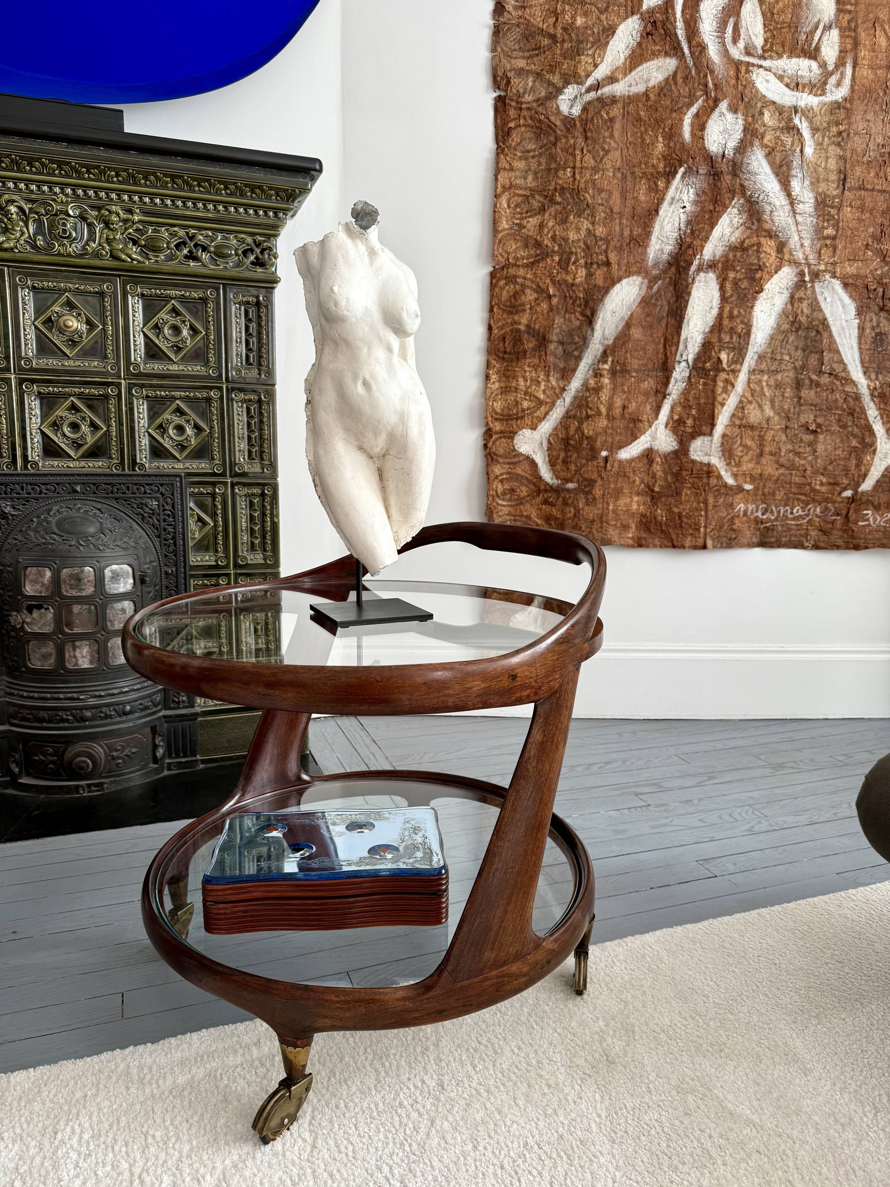 Cesare Lacca rolling coffee table service trolley