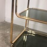 Rolling table in gilded metal Italian design 80