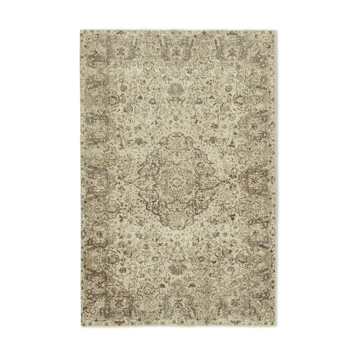 Handmade Decorative Oriental Beige Rug 203 cm x 310 cm