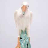 Large Vintage Ceramic Heron Bird Sculpture 1970s