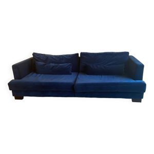 Canapé en velours bleu - marine