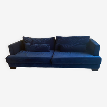 Navy blue velvet sofa