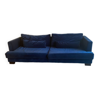 Navy blue velvet sofa