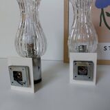 Appliques italienne chromé verre tulipe années 70