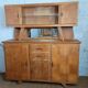 1950s two-body buffet, oak veneer, tapered legs.