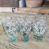7  verres muguet, années 40-50