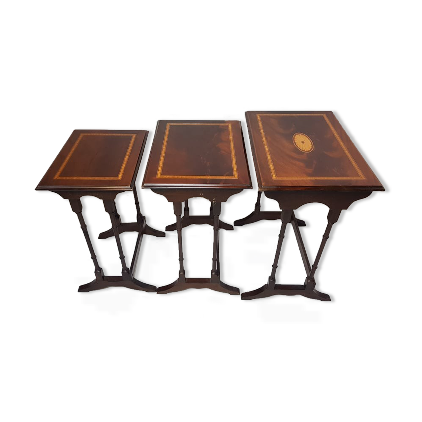 Inlaid trundle table 19th