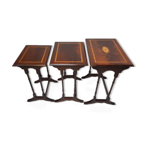Table gigognes marquetées 19ème