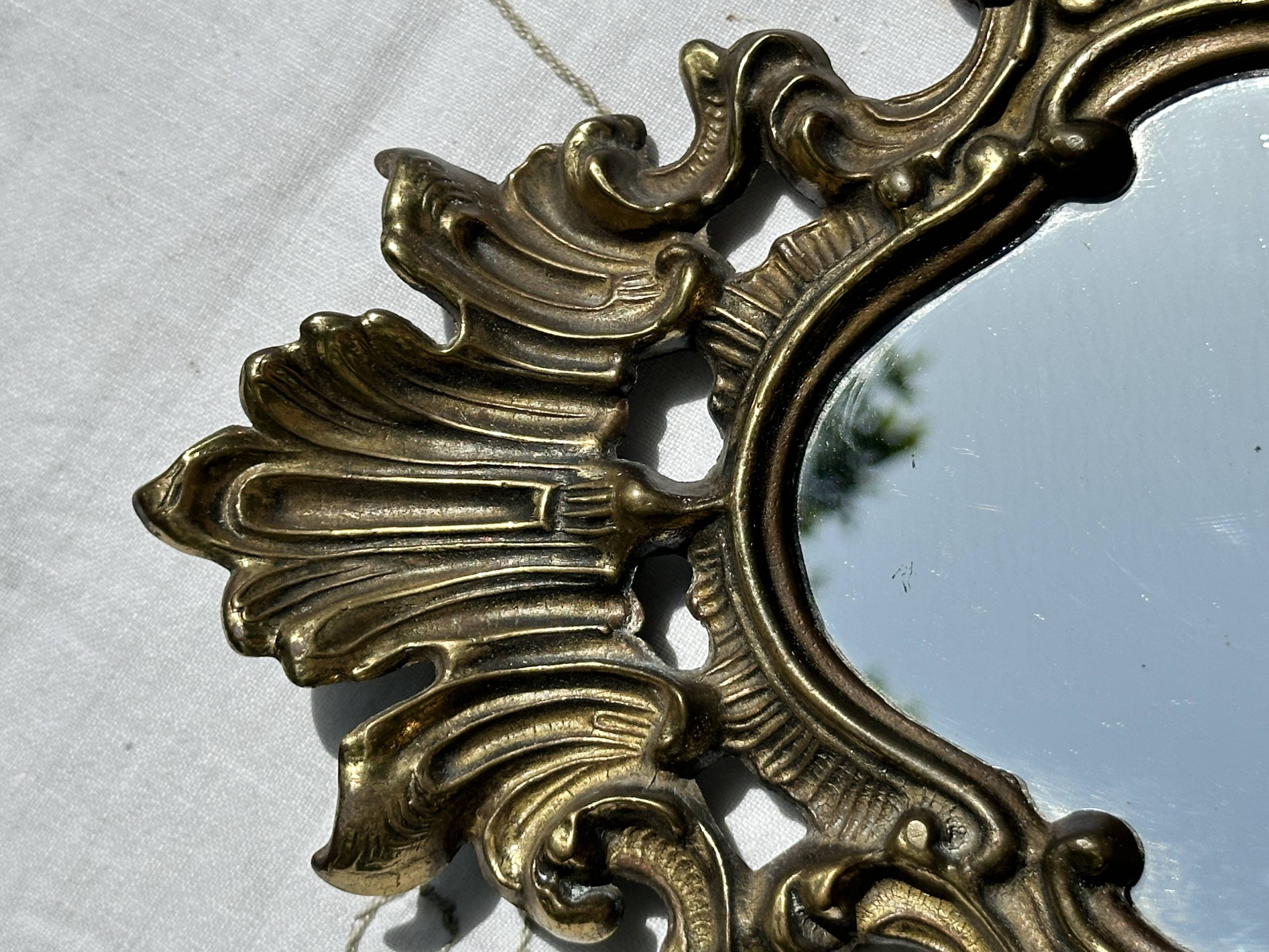 Magnificent Vintage Brass Mirror Candlestick - Baroque - Home Decor