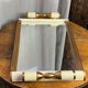 Art Deco tray in bakelite and gilded metal