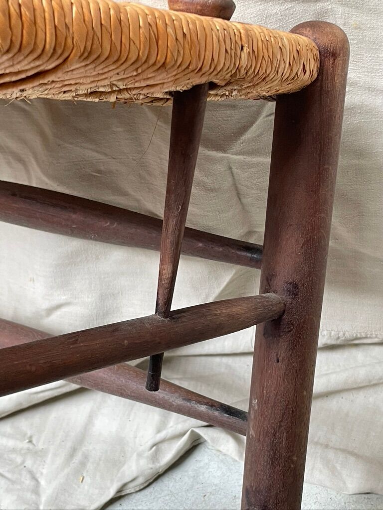 Pair of straw armchairs