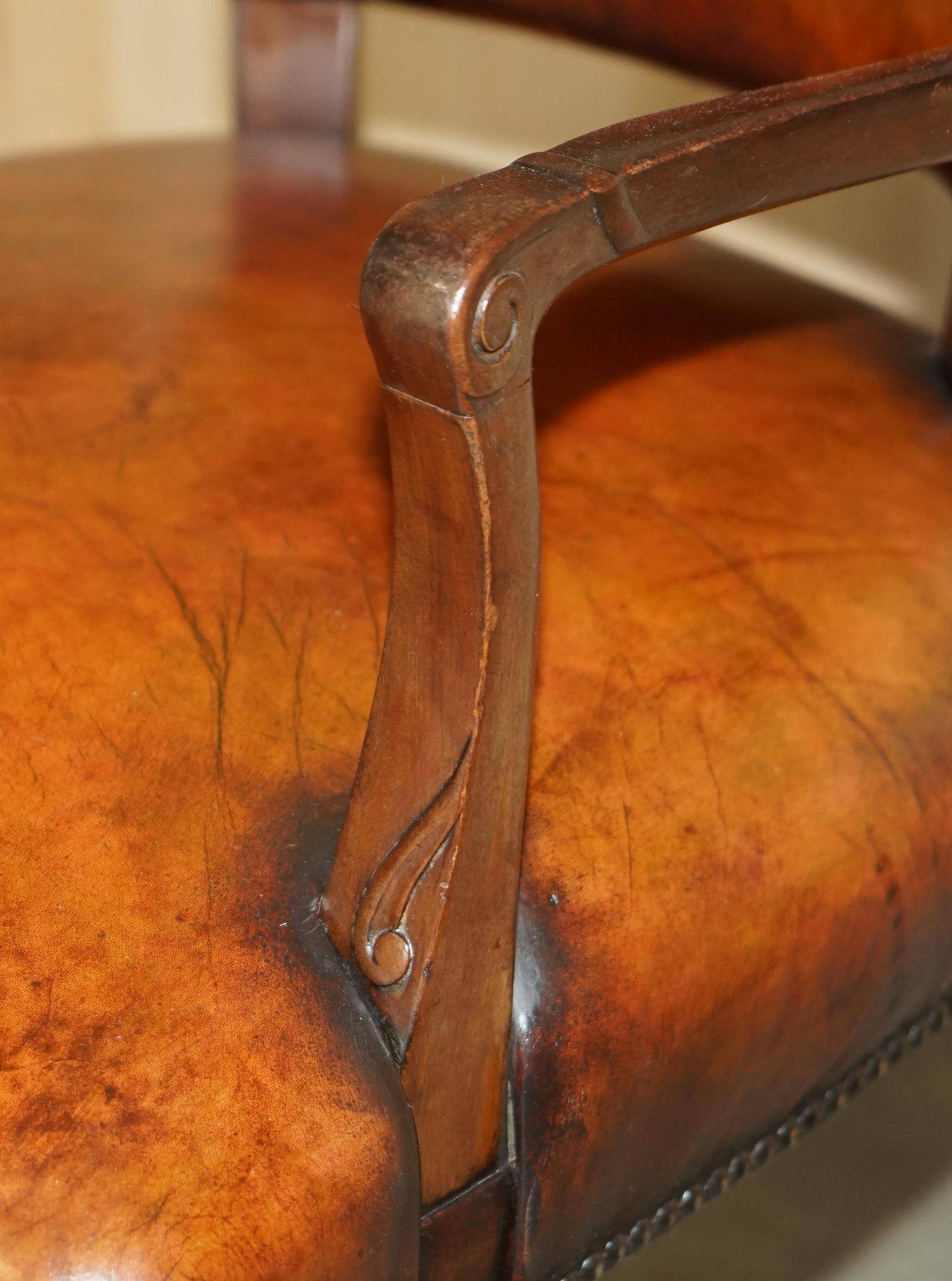 Restored leather office chair, Victorian era