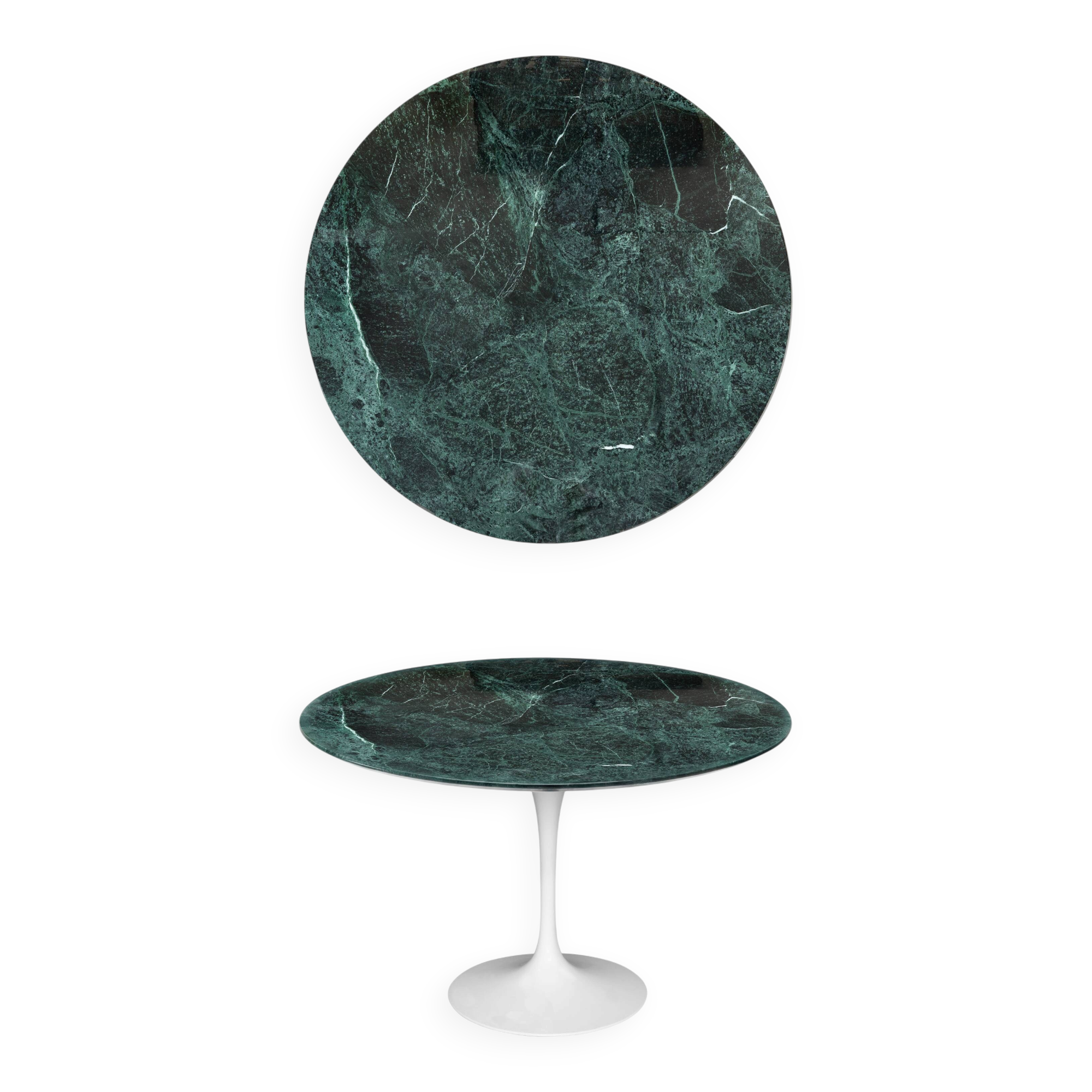 Original round Knoll Tulip dining table (120cm) Alpi Verde glossy in NEW CONDITION