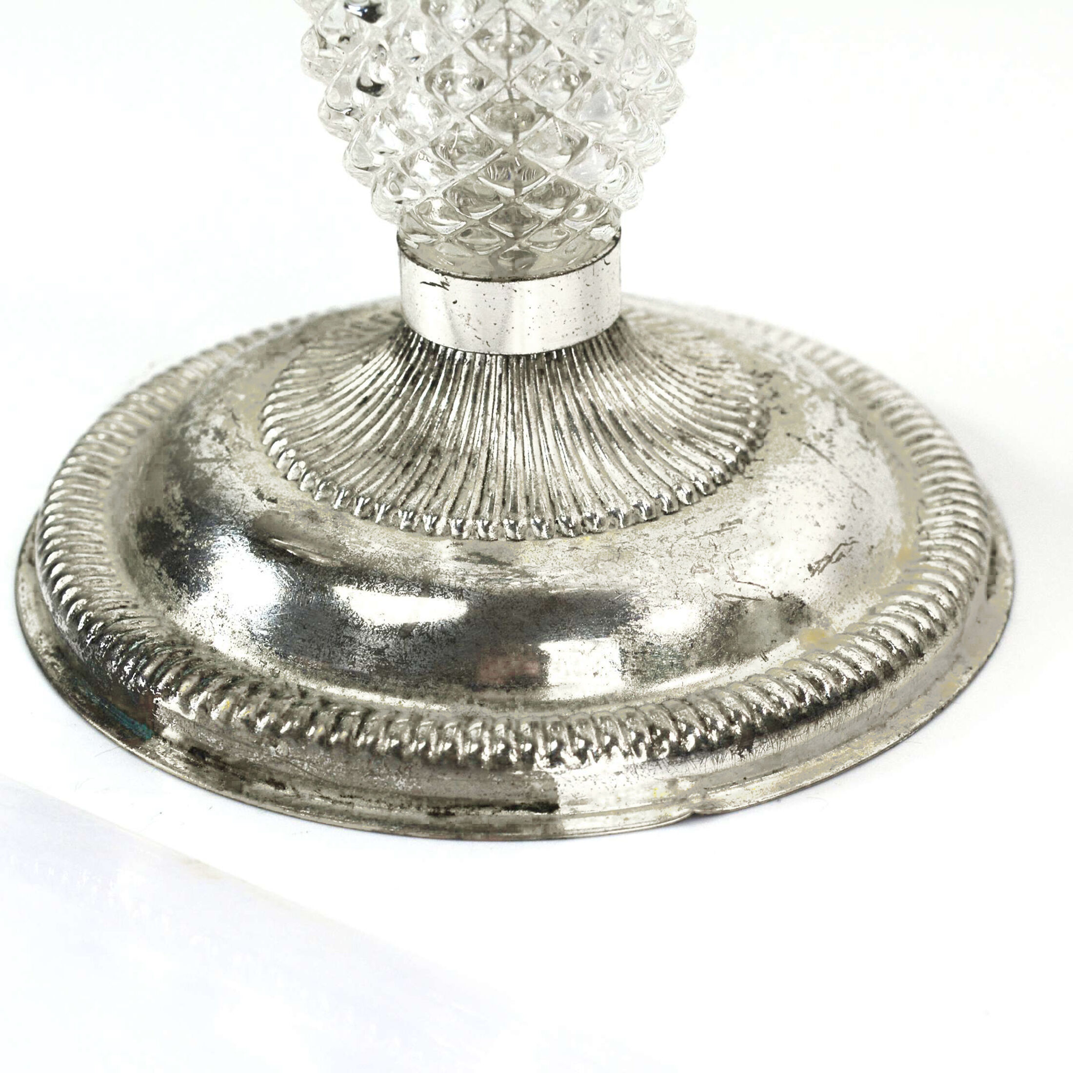 1970s three-point plated candlestick, La Pierre, France