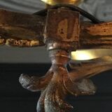 Napoleon III bronze chandelier, Louis XV style, baroque rocaille twist, 189