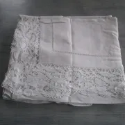 Old cotton curtain: 310x245cm with embroidered return/day embroidery
