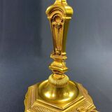 Grand pied de lampe en bronze doré de style Transition Louis XV Louis XVI
