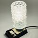 Massive bedside lamp in cut glass
