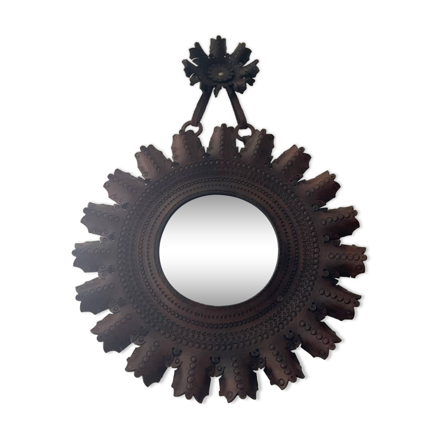 Vintage leather mirror