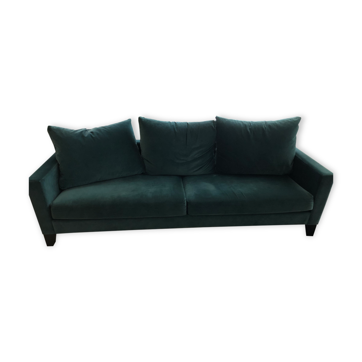 Gilles Nouailhac emerald green velvet sofa
