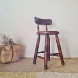 Antique wooden chair - oak - folk art - brutalist