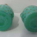 Pair ewers in green opaline oil-bitter wine