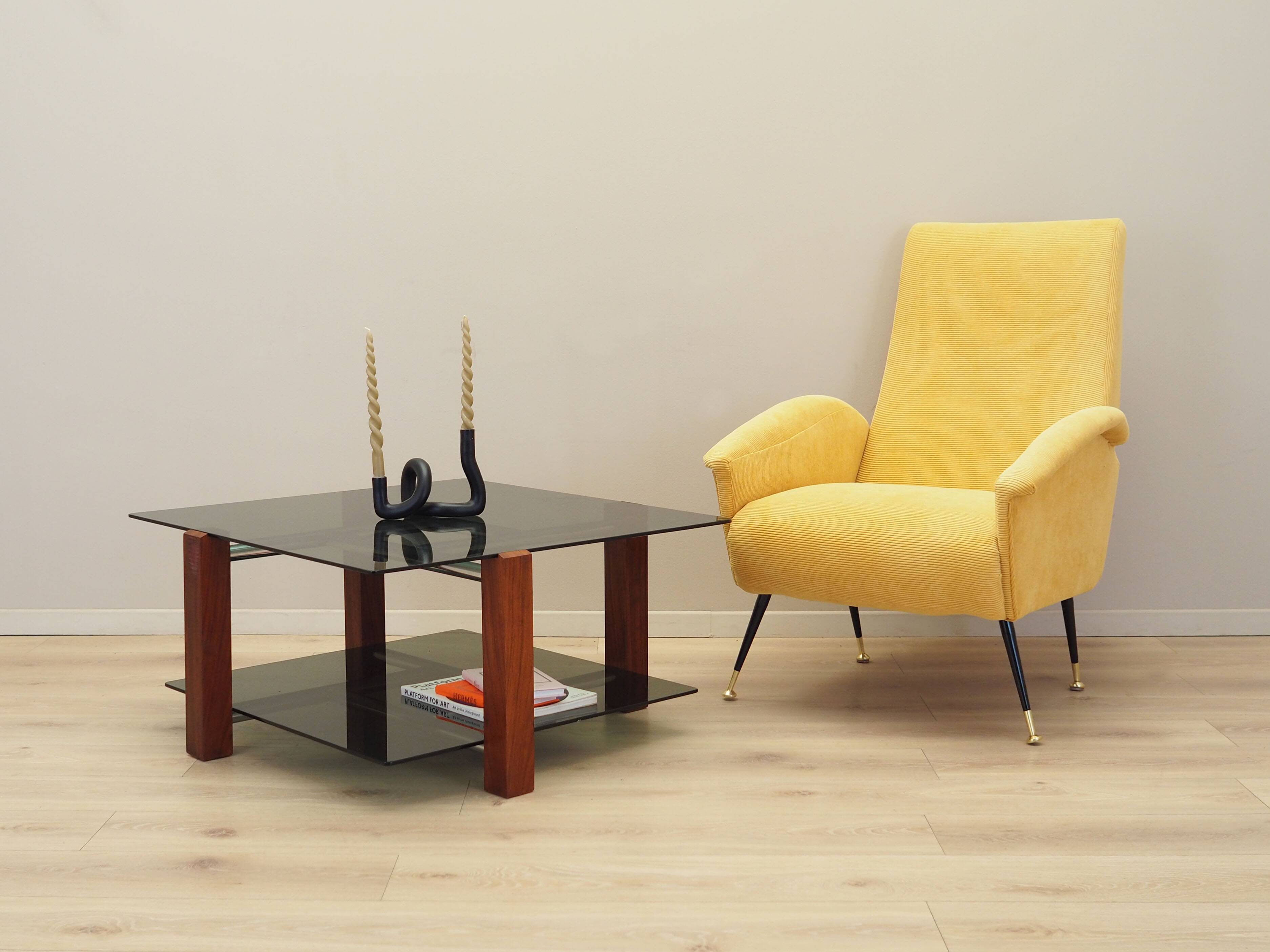 Glass table, Italian design, 1970s, production: Italy