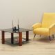Glass table, Italian design, 1970s, production: Italy