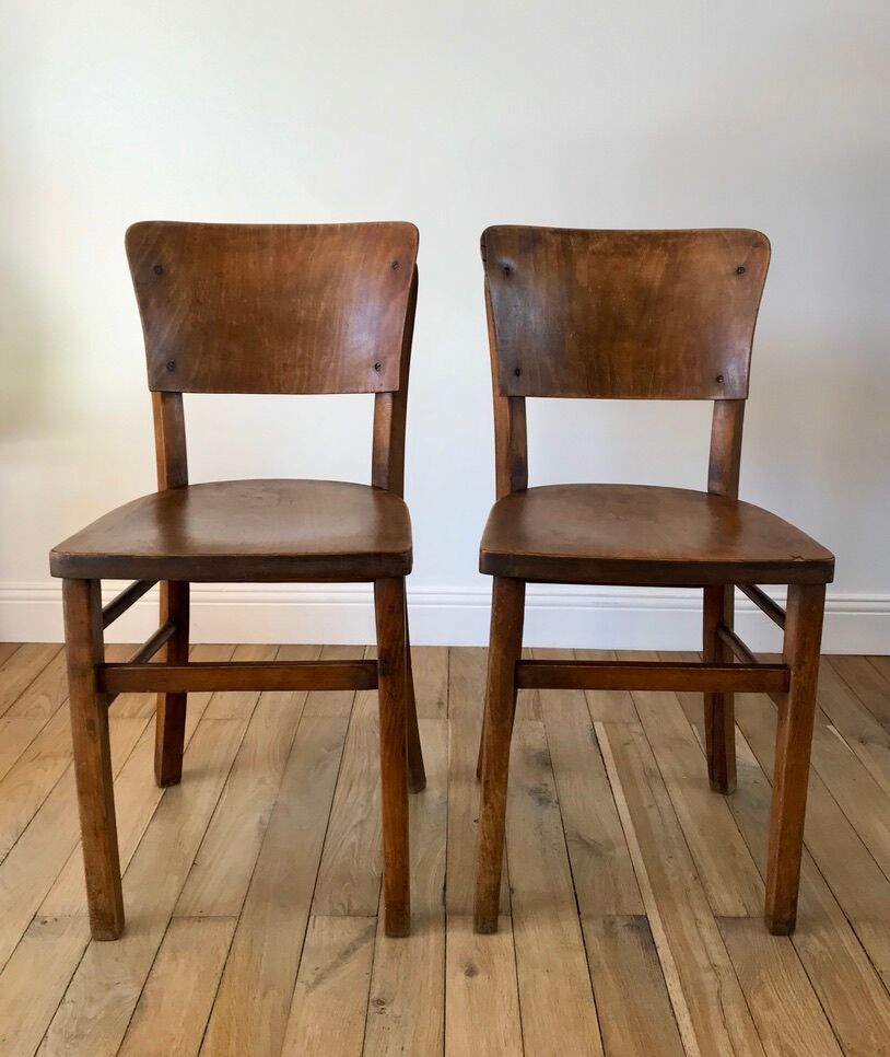 Paire de chaises bistrot Fischel début XXème