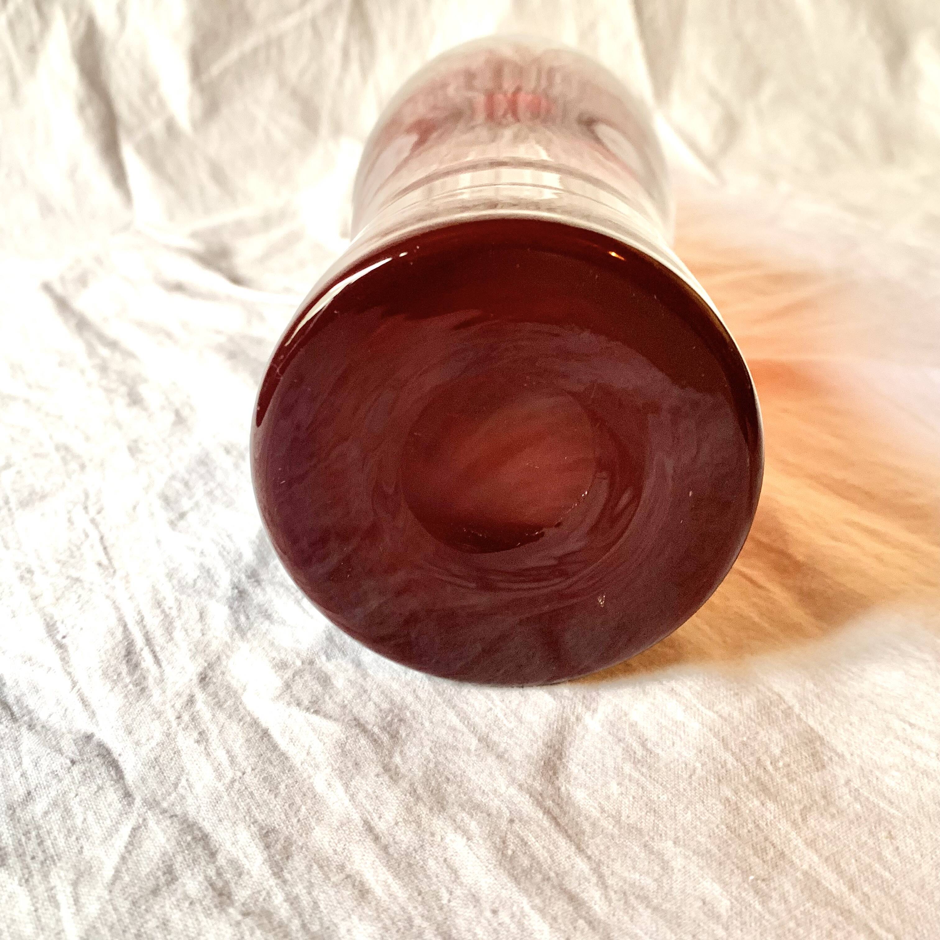 Vintage red blown glass vase