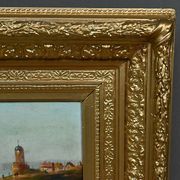 Tableau "Sailboats on the Mediterranean", oil on panel, French school of the 19th century.
