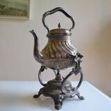 Art Nouveau teapot or samovar in silver-plated metal by goldsmith Victor Saglier