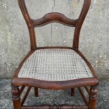 Chaise ancienne, restaurée, assise corde, fin XIXème s.