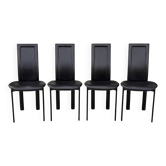 4 black leather chairs – Elegance and design
