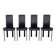 4 black leather chairs – Elegance and design