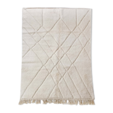 Moroccan berber carpet blessed ouarain ecru with diamond patterns engraved 304x204cm