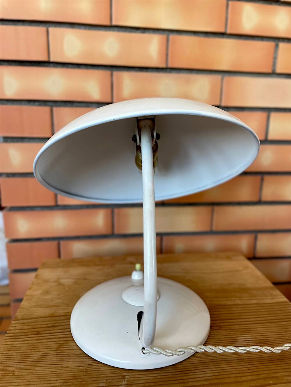 Original Bauhaus white desk lamp by Helo Leuchten