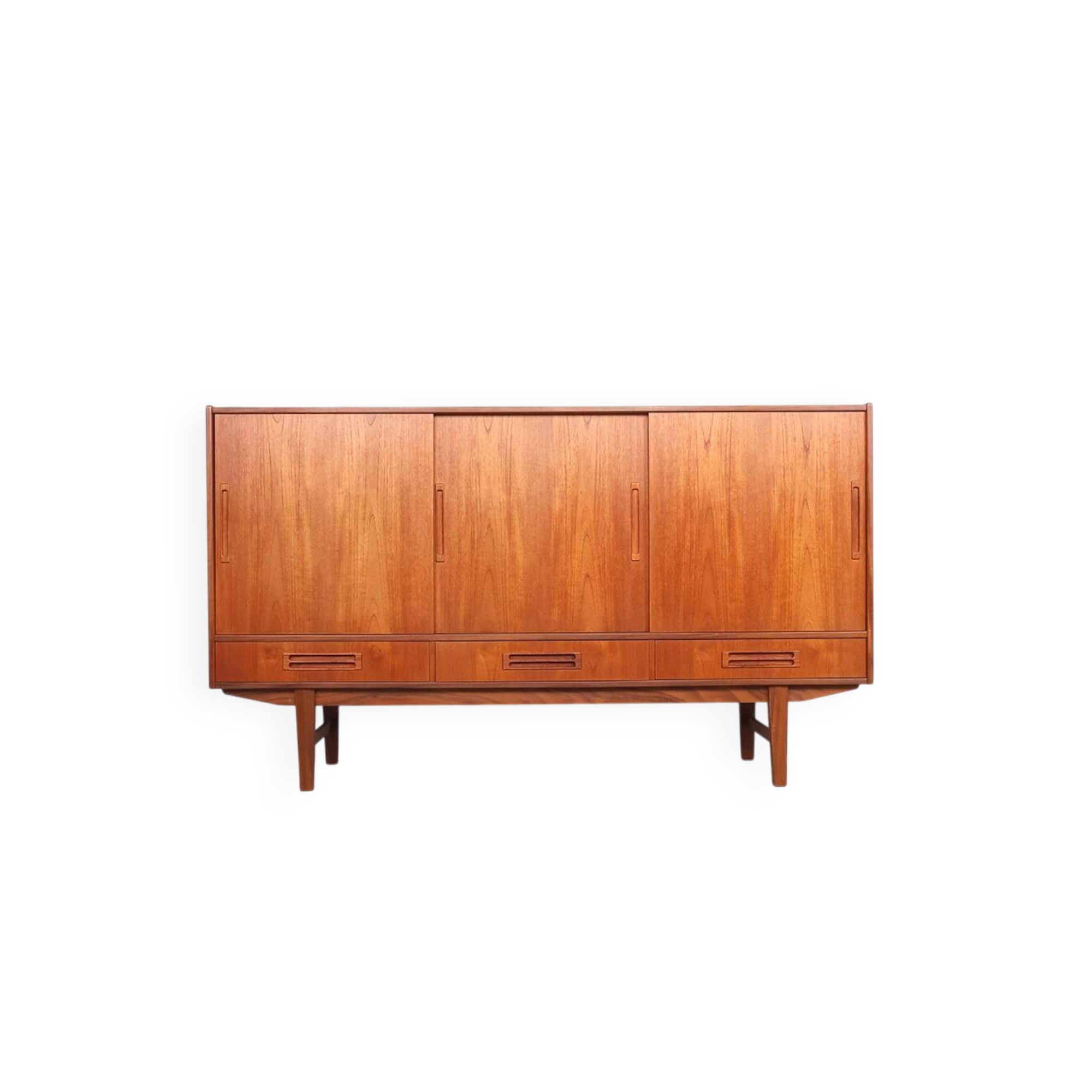 Danish design teak highboard with drawers, 1960s