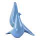 Sculpture en céramique de deux colombes bleues, Keramia, années 1960