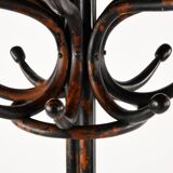 Free-standing coat rack in curved wood produced by Josef Kohn