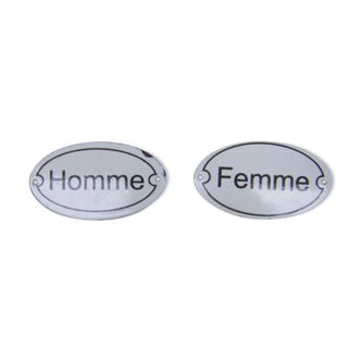 Enamelled plates "'Man-Woman'