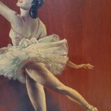Vintage painting signed from the 1930s-1940s Ballerina
