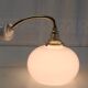 Brass and opaline gooseneck wall lamp – early twentieth century
