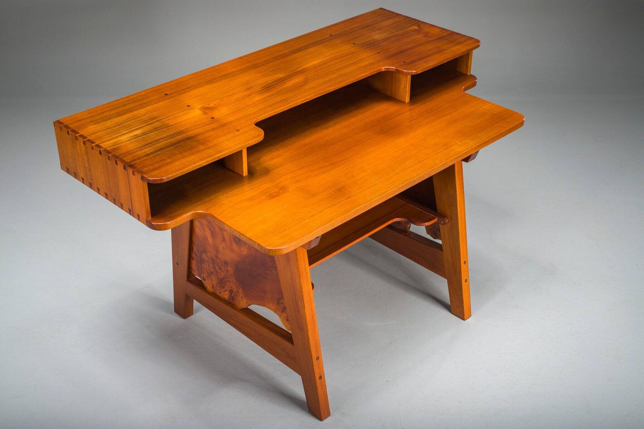 Mid-century modern teak desk, 1980s