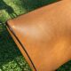 Rare fauteuil en skaï marron clair, de "Colette Gueden" , designer des années 50